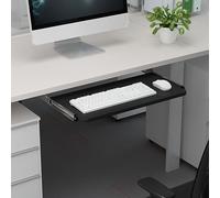 USFJATI Keyboard Tray Under Desk, Slide Out Computer Drawer Desk, Out Silent Slide Rail Computer Drawer, Ergonomic Sliding Under Desk, for Home Office Workstations(Black,75 * 25CM/29 * 10IN)