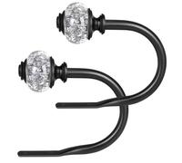 USFOOK 2 Pack Black Curtain Holdbacks, Metal Curtain Tie Backs Hook (2 Pack/1 Pair), U-Shaped Curtain Tieback for Wall and Drapes, Curtain Hooks Holders For Hanging Curtains Other Items