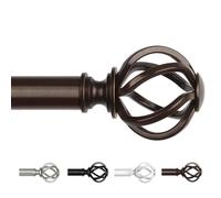 USFOOK Curtain Poles for Eyelet Curtains, Bronze Curtain Pole 80 to 365 cm