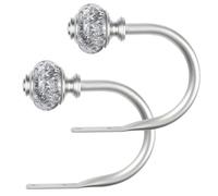 USFOOK Silver Curtain Holdbacks, 2 Pack Curtain Tie Backs for Curtains