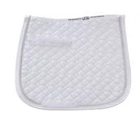 USG Dressage Quillted Saddle Cloth with Double Rope Piping, Full, White/ White with Border, White