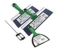 USG Sheetrock Pro Series Blue Steel Drywall Taping Knife with Matrix Style Handle 6-10-12" with Free Mud Pan Mixer