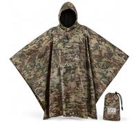 USGI Industries Military Style Poncho Multi Use Rip Stop Camouflage Rain Poncho