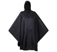 USGI Industries Military Style Poncho Multi Use Rip Stop Camouflage Rain Poncho, Jet Black, One size