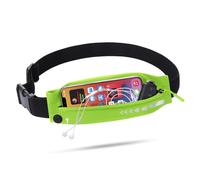 USHAKE Slim Running Belt for Women Men-Runners Phone Holder Fanny Pack, Adjustable, Bounce Free Waist Pouch bag for Workout, Money Belt, Run Gear Accessories, Neo Green, Runners Belt