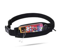 USHAKE Slim Running Belt for Women Men-Runners Phone Holder Fanny Pack, Adjustable, Bounce Free Waist Pouch bag for Workout, Money Belt, Run Gear Accessories, Black Nude, 9 x 4 x 2 inches