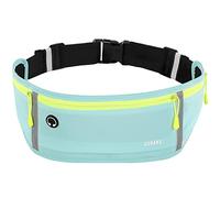 USHAKE Slim Running Belt, Workout Fanny Pack for Men Women,Exercise Waist Pack for Apple iPhone Holder, Runner Belt for Running Walking Cycling Camping Gym, Mint Blue, One Size, 3 Bags/Mint Blue