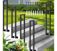 UShaped Stair Handrail Outdoor Stair Railing Nordic Modern Glass Railing SideMounted Wrought Iron Banister Villa & Apartment Stair Guard (35cm Black)