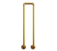 UShaped Stair HandrailSide Mount Iron Indoor Railing for Stairs Baluster Bracket Gold Finish Stylish Decor for Teahouse Shop Hotel (20x110cm)