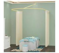 UShapedTransparentSalonPartitionCurtainwithLongSupportRodPrivacyDividerforBeautySalonsClinicsSharedBedroomsandOpenSpaces