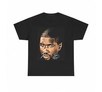 Usher Graphic T Shirt Big Head Tour Vintage Merch Unisex Heavy Cotton Tee Black Black