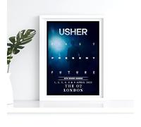 Usher O2 London Concert Tour Album Music A4 Wall Art Print - Unframed Poster Concert Festival Glossy Artwork Unique Home Décor Gift Bedroom Mancave Britpop