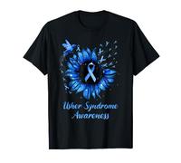Usher Syndrome Awareness Blue Sunflower T-Shirt
