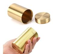 Ushinelit Brass Tea Canister, Small Portable Caddy Storage Container for Tea Coffee Nuts (Small Size 1.77” x 2.95”)
