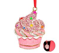 Ushinemi Cupcake Ornament for Christmas Tree, Dessert Cupcake Hanging Ornament Xmas Tree Decor, Sparkles Keepsake Gifts for Mom Grandma Women Girls Sisters
