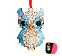 Ushinemi Owl Ornaments for Christmas Tree, Hanging Blue Owl Ornament Xmas Tree Decor, Sparkles Keepsake Gifts for Mom Grandma Women Girls Sisters - B
