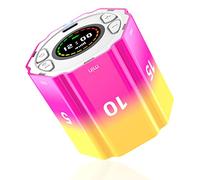 Ushining Timer Cube, Magnetic Flip Timer with Mute Switch and Adjustable Sound Warning, Timer for Work, Cooking, Office, Study, 3/5/10/15/30 min, Custom Countdown, Yellow/Red
