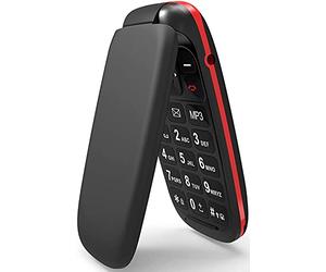 USHINING Unlocked Flip Mobile Phone Pay as You Go Simple Dual SIM Basic Button Sim Free Clamshell GSM Feature Phone 1.8"……(Black)