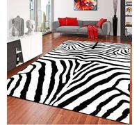 USHIRUG Animal Area Rug, 120x180cm Modern Black and White Zebra Design Washable Rugs Wildlife Decorative Rugs and Mat, Soft, Non-Slip, Non-Shedding Carpet for Living Room, Bedroom Dining Room
