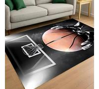 USHIRUG Basketball Court Area Rug,70x140cm, Sports Theme Boys Room Basketball Game Printed Rugs for Bedroom Bedside, Soft Washable Indoor Large Area Rugs for Living Room Bedroom Bathroom