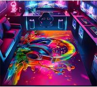 USHIRUG Cool 3D Area Rug, 70x140cm Abstract Graffiti Design Colorful Headphones Art Decorative Carpet, Gamer Floor Carpet, Gaming Rugs for Boys Teenagers Adults Living Room Bedroom Dining Room Lounge