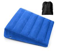 USHMA Inflatable Wedge Pillow, Portable Travel Wedge Pillow, Fast Inflation & Deflation Inflatable Wedge Pillows for Travel, Blow Up Sleeping Back Knee Bed (Blue)