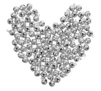 USHOBE 100pcs Small Silver Jingle Bells for Crafts with Loud Sound, Portable 8mm Aluminum Bells for DIY Bracelets, Wedding Decorations, Christmas Parties and Gift Box Embellishments