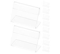 USHOBE 10pcs Acrylic L Shaped Countertop Sign Holder for Retail Office