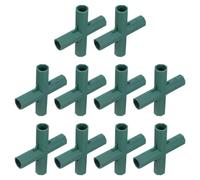 USHOBE 10pcs Plastic 4 Way 16mm Pole Joint Connectors for Garden Environments, Quick Setup and Easy Construction of Irrigation Networks, Universal Green Pipe Fittings for Outdoor Water
