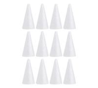 USHOBE 12 Pack Cones for Crafts Foam Tree Cones for DIY Crafts White Foam Cone Shapes Crafts for Home Party Day Wedding Decoration
