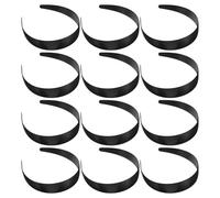 USHOBE 12pcs Plain Black Plastic Headbands for Women, DIY Hair Bands with Convenient Design, Suitable for Doing Sports and Washing Your Face, Hair Hoop Making Supplies