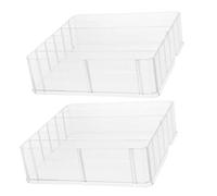 USHOBE 2 Pcs Acrylic Cash Storage Box with Multiple Compartments, Money Organizer Tray, Space-saving and Easy to Clean Currency Box for Countertops and Home Use