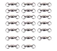 USHOBE 20pcs Stainless Steel Fishing Rolling Barrel Swivels with Solid Rings, Super Strong and Lightweight Connectors for Different Fishing Methods and Lures
