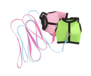 USHOBE 2pcs Adjustable Mesh Cloth Bunny Harness and Leash Set with Quick Release Design for Rabbits and Hamsters, for Outdoor and Emergency Situations