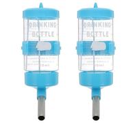 USHOBE 2pcs Automatic Water Feeder for Small Pets and Kitty 80ml Capacity, Leak-proof Blue Water Bottles Made of Pp and Stainless Steel, Keeps Home Clean and Dry for Bunny and Hamster Use