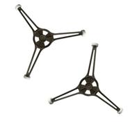 USHOBE 2pcs Microwave Turntable Bracket Support for Microwave Glass Tray Black Plastic Triple Arm with Three Small Wheels 24.5cm Diameter 14mm Wheel Height Kitchen Appliance Random Color