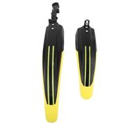 USHOBE 2pcs Mountain Bike Mudguard Set Front and Rear Yellow PP Guards | Full Coverage for Commute and Road Terrains, Quick Installation, Lightweight Build, Two Wheeled Bicycle Use