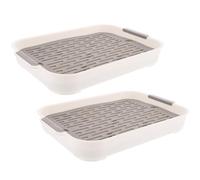 USHOBE 2pcs Small Pet Toilet for Bunny and Puppy Lightweight Plastic Guinea Pig Potty with Anti-leak Square Design Suitable for Porch and Kitchen Use