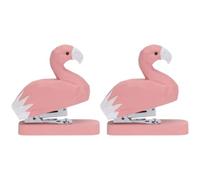 USHOBE 2pcs Wooden Animal Mini Stapler for Students and Office Use, Pink | Cute Desk Decor, Handheld Ergonomics, Documents and Paper Sheets, Home Use, On-the-go Stationery