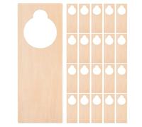 USHOBE 30pcs Blank Wooden Door Knob Hangers Signs for Wedding and Home Decor, Easy Installation, Classic Aesthetic, Beige Wood Door Hanger Tags for DIY Craft Projects