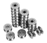USHOBE 30pcs Miniature V-groove Bearings for Sliding Rail Track Guide, Small Roller Pulley Wheels in Bearing Steel with Wear Resistance and Smooth Linear Movement, for Robotics