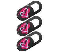 USHOBE 3pcs Heart Pattern Adhesive Webcam Privacy Covers for Laptop and Tablet, Lightweight Portable Abs Material Slide Cover to Prevent Unauthorized Access