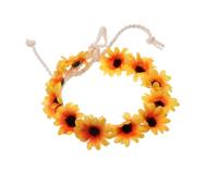 USHOBE 3pcs White Daisy Flower Headbands for Women, Stretchable Cloth Hair Hoops with 11 Flowers Glued on Each Braided Strap, Ornamental Floral Crown Headbands for Weddings and Travel