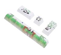 USHOBE 4 Pcs Mechanical Keyboard Key Replacement Key Cap, Pbt Five-sided Dye Sublimation Esc 6.25u Space 2u Enter Keycap, White Panda for Mechanical Keyboard