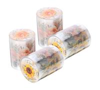 USHOBE 4 Rolls Vintage Plants Pattern Pet Scrapbook Tape 2m Roll for DIY Crafts and Diaries, Adhesive Craft Tape with Beautiful and Unique Design, Suitable for Adults and Teens