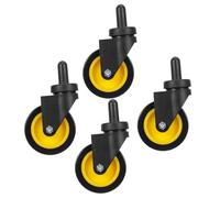 USHOBE 4pcs Plastic Swivel Caster Wheels for Warehouse and Cleaning Trolleys, Durable Replacement with Easy Installation for Utility Cart Use