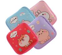 USHOBE 4pcs Portable Zipper Period Bag for Canvas Sanitary Napkin Pouch Practical and Lovely Small Coin Storage Bag Gift for Women and Teen
