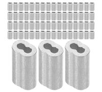 USHOBE 500pcs Aluminum Double Hole Cable Crimp Sleeves for Wire Rope and Cable, 8-shaped Double Barrel Ferrules with Weatherproof Performance and Wide Compatibility for Outdoor DIY Use