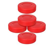 USHOBE 5pcs Ice Hockey Practice Puck for Skating Drills, Matte Surface | Rubber PVC Build, Low Rebound Control, Red Finish, for Coaches and Teams in Floor Hockey
