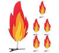 USHOBE 6pcs Flame-shaped Hair Clip Set Lightweight Comfort Felt and Metal Material with Nonslip Grip, Crimson Flame Decorative Hair Accessories for Photo Props and Costume Parties